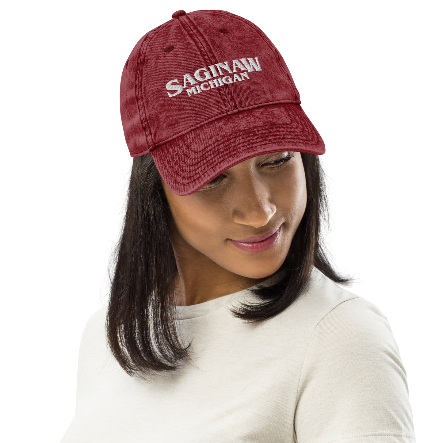 'Saginaw Michigan' Vintage Baseball Cap (1980s Drama Parody)