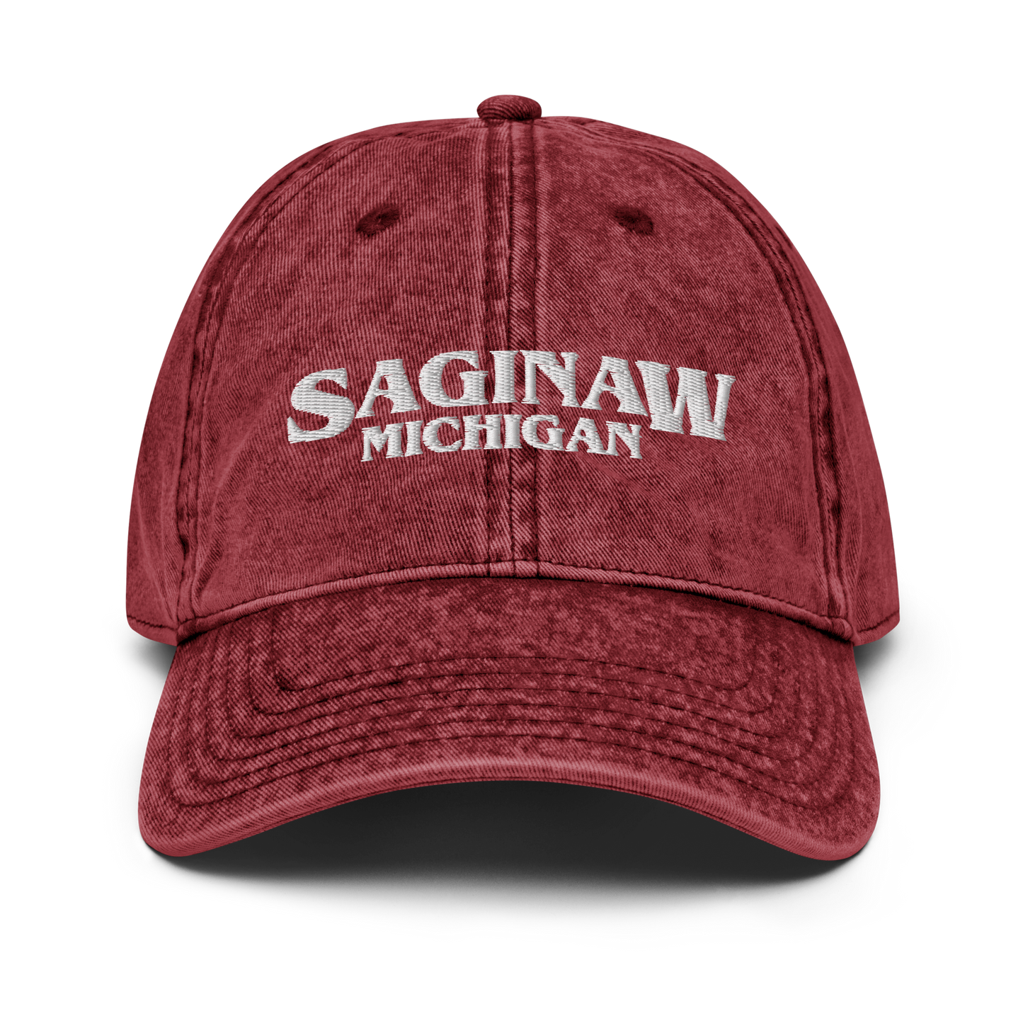 'Saginaw Michigan' Vintage Baseball Cap (1980s Drama Parody)