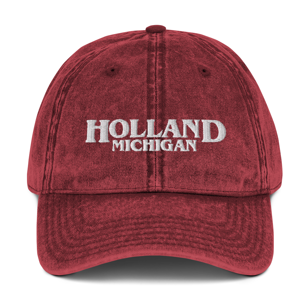 'Holland Michigan' Vintage Baseball Cap (1980s Drama Parody)