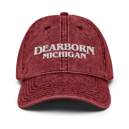 'Dearborn Michigan' Vintage Baseball Cap (1980s Drama Parody)