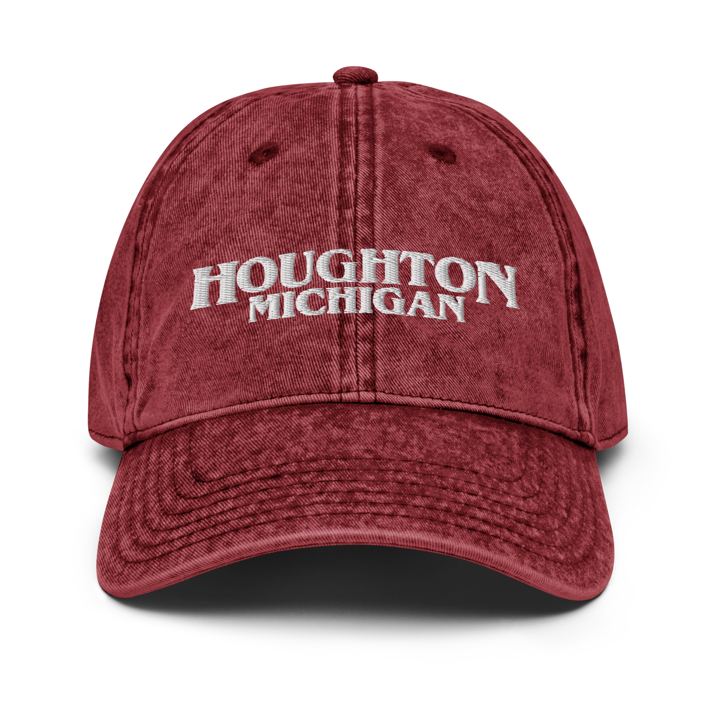 'Houghton Michigan' Vintage Baseball Cap (1980s Drama Parody)