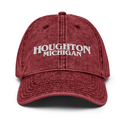 'Houghton Michigan' Vintage Baseball Cap (1980s Drama Parody)