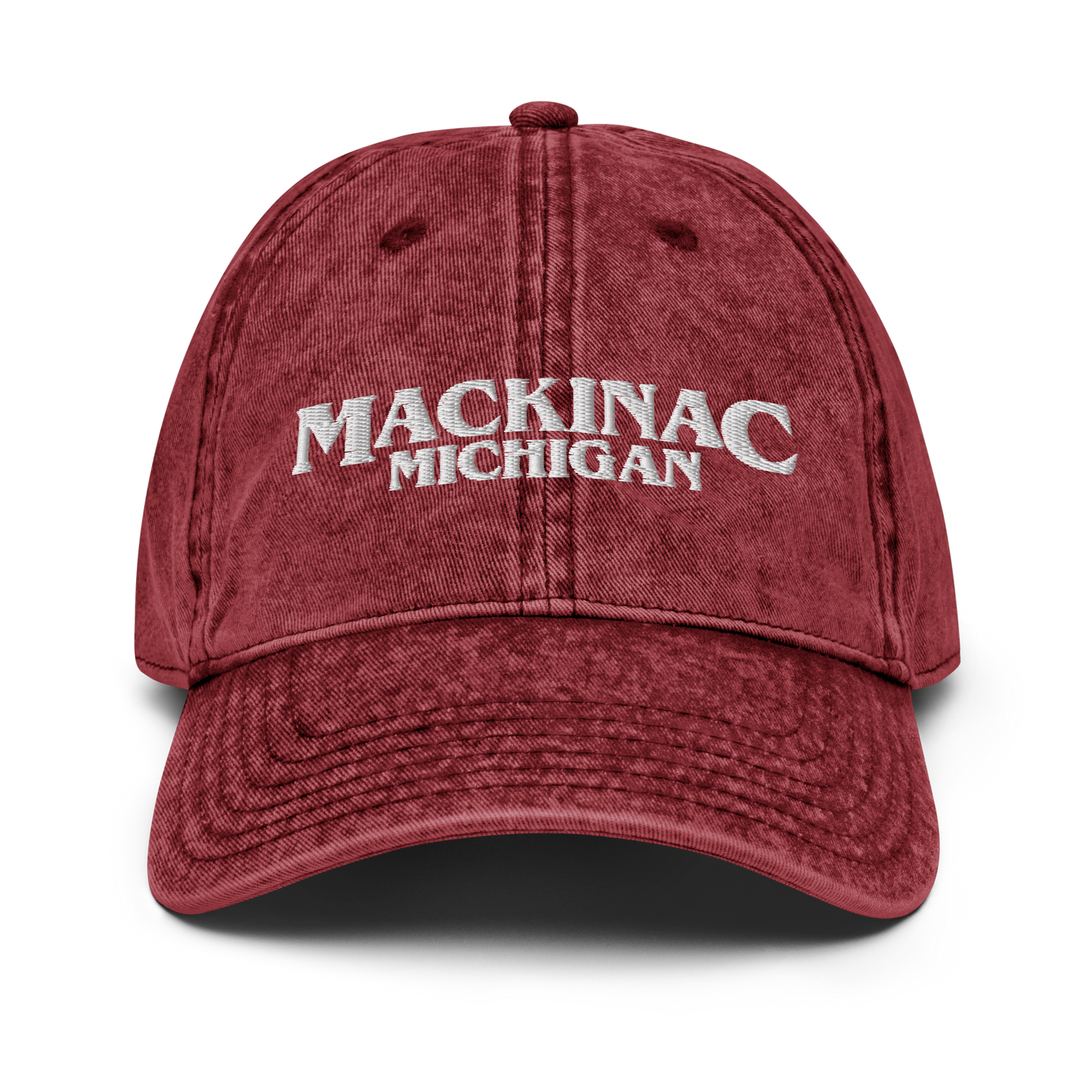 'Mackinac Michigan' Vintage Baseball Cap (1980s Drama Parody)