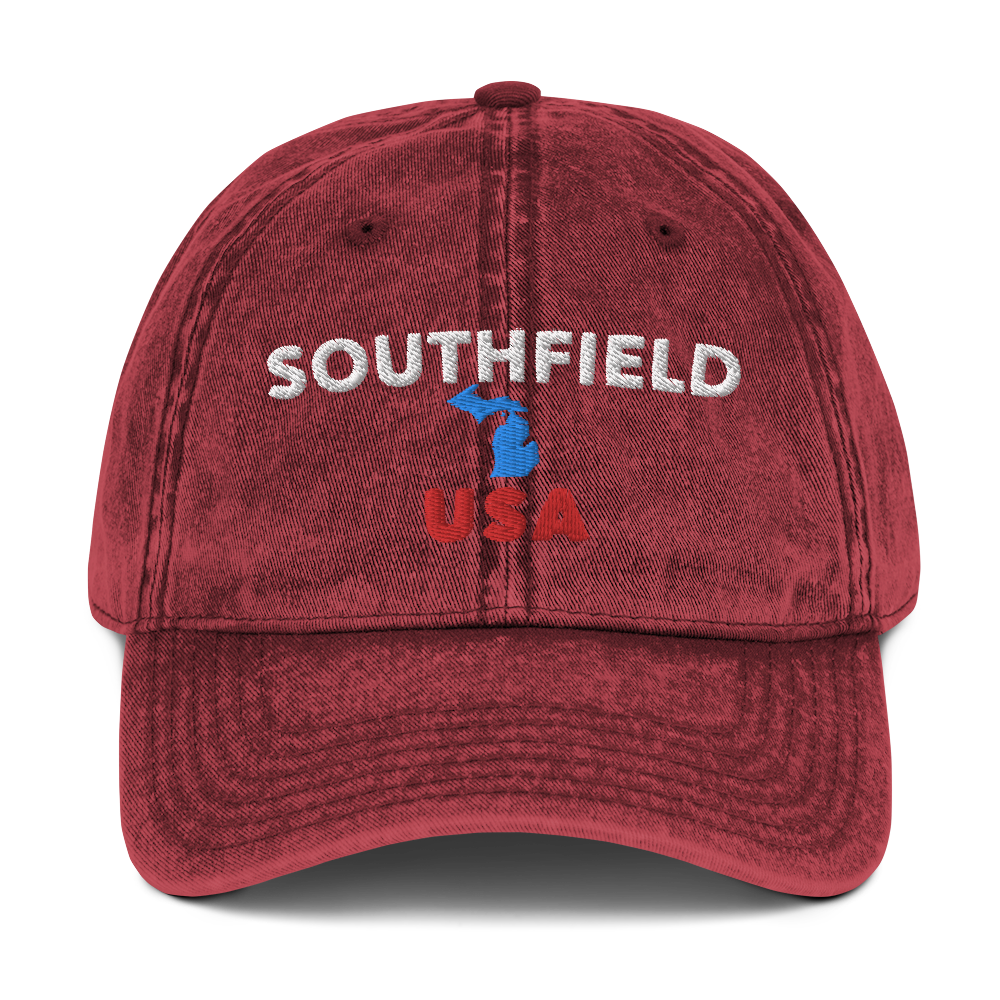 'Southfield USA' Vintage Baseball Cap (w/ Michigan Outline)