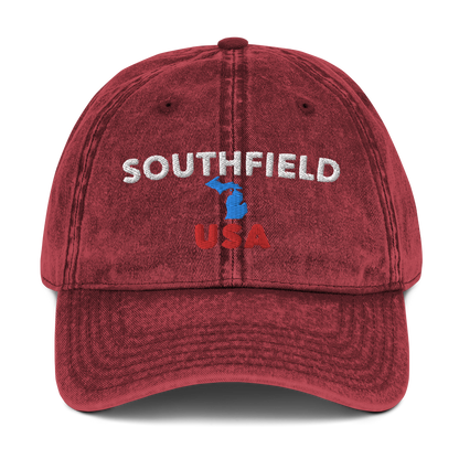 'Southfield USA' Vintage Baseball Cap (w/ Michigan Outline)