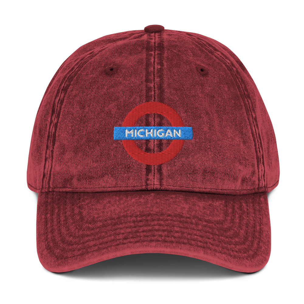 'Michigan' Vintage Baseball Cap (London Tube Parody)