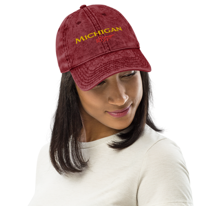 'Michigan EST. 1837' Vintage Baseball Cap (British Spy Parody)