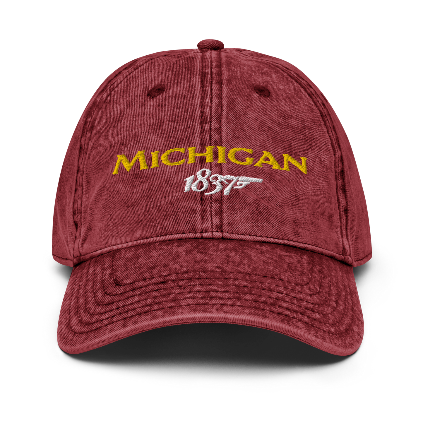 'Michigan EST. 1837' Vintage Baseball Cap (British Spy Parody)