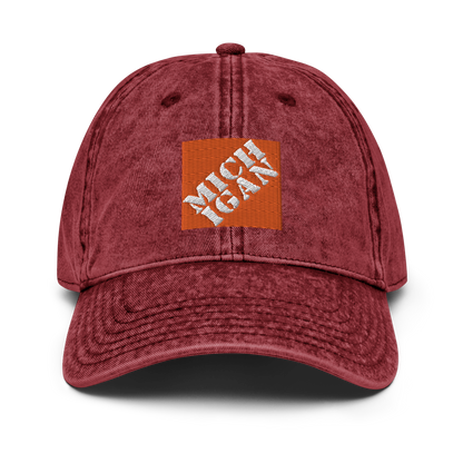 'Michigan' Vintage Baseball Cap (Construction Retail Parody)