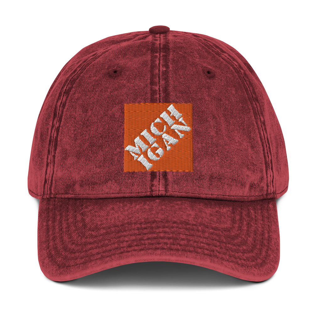 'Michigan' Vintage Baseball Cap (Construction Retail Parody)