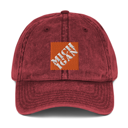 'Michigan' Vintage Baseball Cap (Construction Retail Parody)