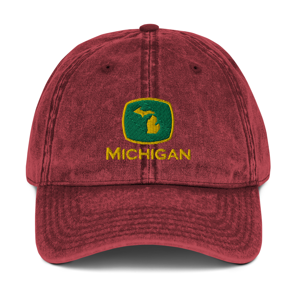 'Michigan' Vintage Baseball Cap (Tractor Parody)