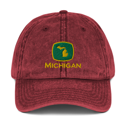 'Michigan' Vintage Baseball Cap (Tractor Parody)