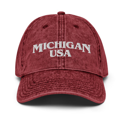 'Michigan USA' Vintage Baseball Cap (1980s Drama Parody)