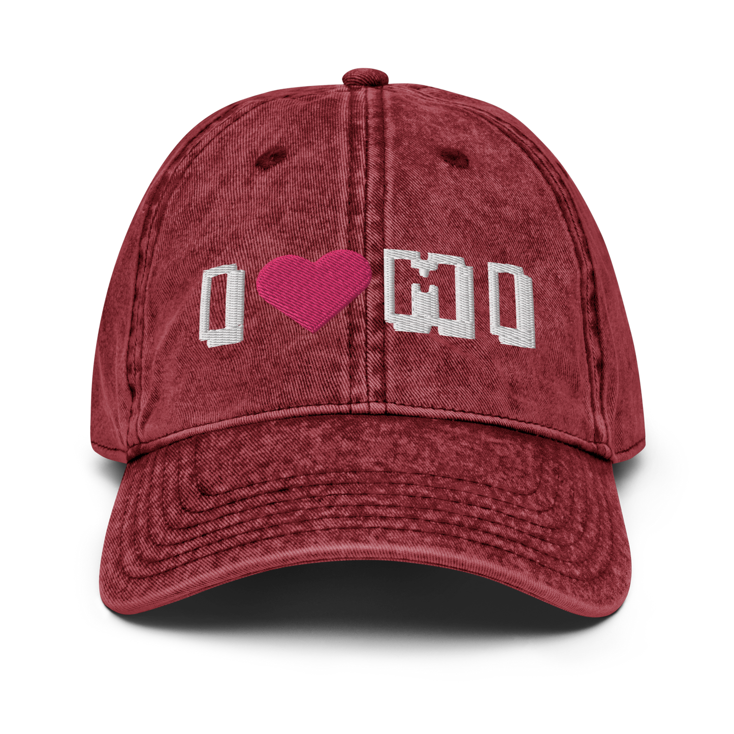 Michigan 'I ❤️ MI' Vintage Baseball Cap (Arcade Font)