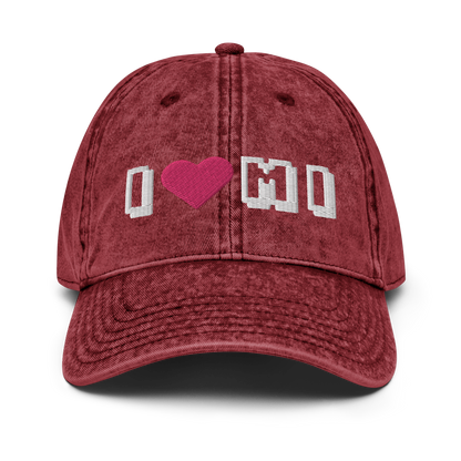 Michigan 'I ❤️ MI' Vintage Baseball Cap (Arcade Font)