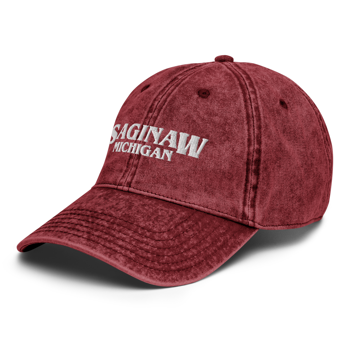 'Saginaw Michigan' Vintage Baseball Cap (1980s Drama Parody)