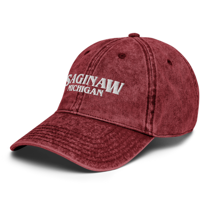 'Saginaw Michigan' Vintage Baseball Cap (1980s Drama Parody)