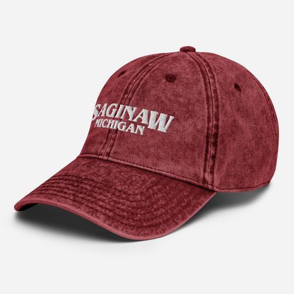 'Saginaw Michigan' Vintage Baseball Cap (1980s Drama Parody)