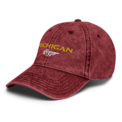 'Michigan EST. 1837' Vintage Baseball Cap (British Spy Parody)