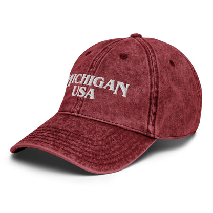 'Michigan USA' Vintage Baseball Cap (1980s Drama Parody)