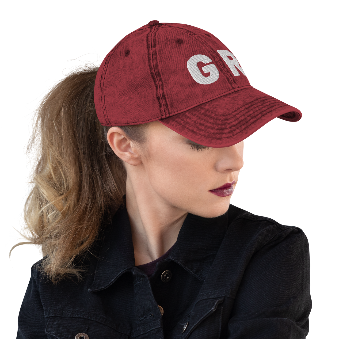 Grand Rapids 'GR' Vintage Baseball Cap (1940s Baseball Font) | White Embroidery