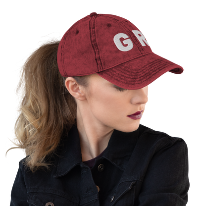 Grand Rapids 'GR' Vintage Baseball Cap (1940s Baseball Font) | White Embroidery