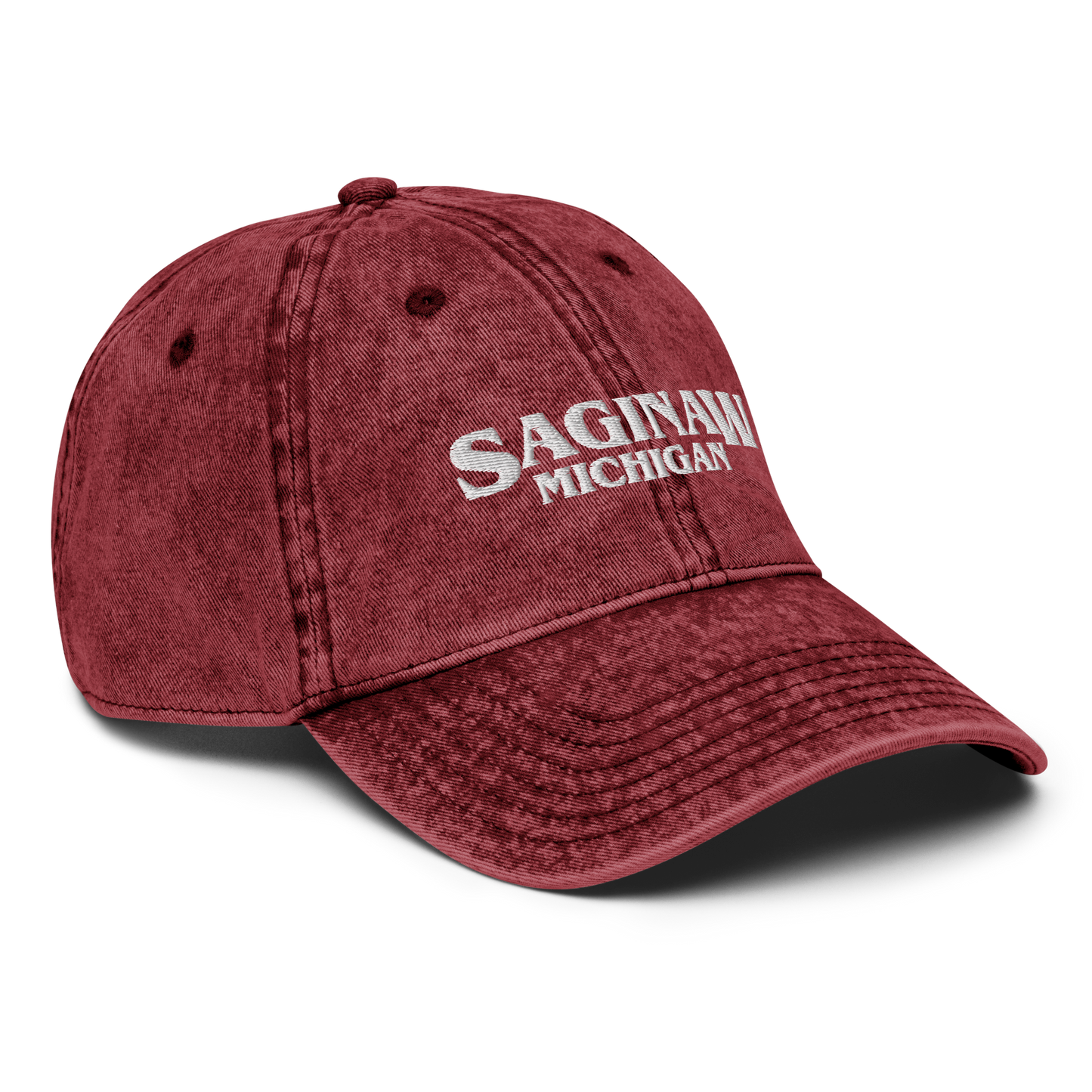 'Saginaw Michigan' Vintage Baseball Cap (1980s Drama Parody)