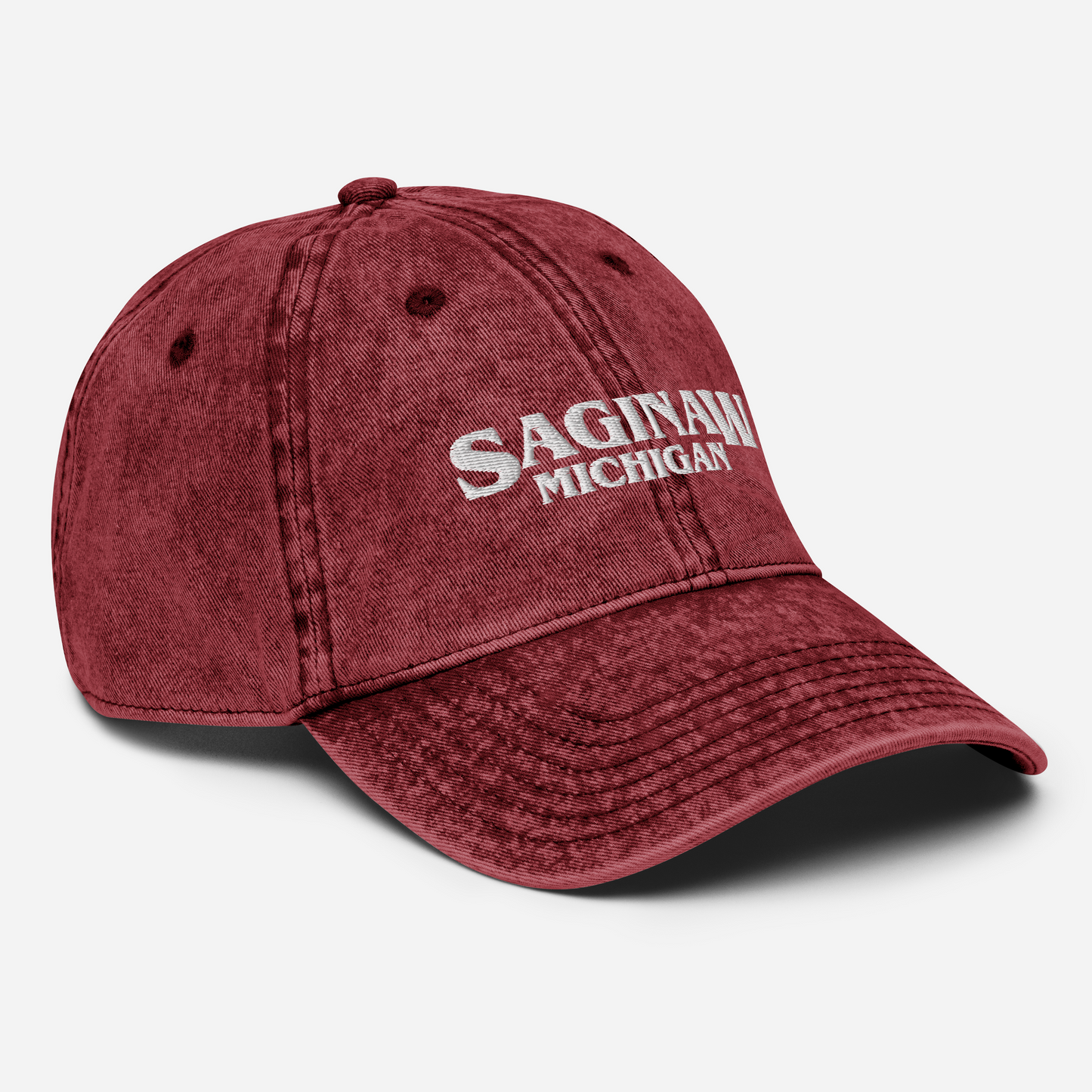 'Saginaw Michigan' Vintage Baseball Cap (1980s Drama Parody)