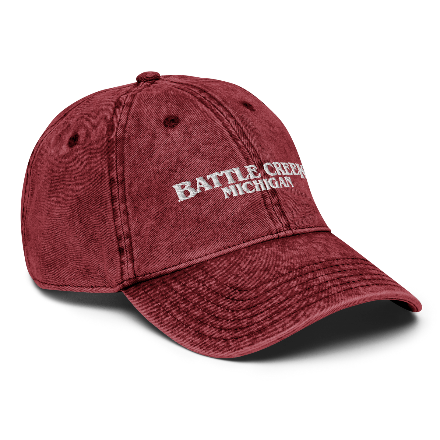 'Battle Creek Michigan' Vintage Baseball Cap (1980s Drama Parody)