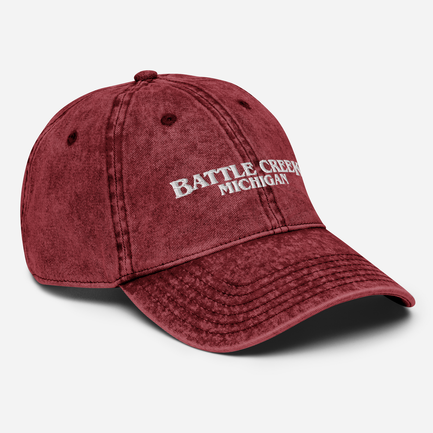 'Battle Creek Michigan' Vintage Baseball Cap (1980s Drama Parody)