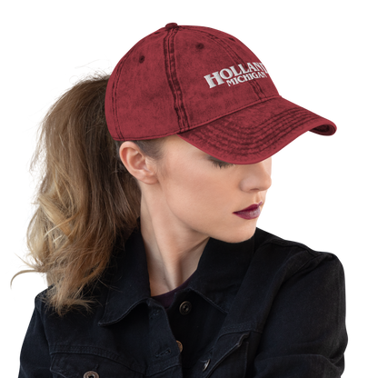 'Holland Michigan' Vintage Baseball Cap (1980s Drama Parody)