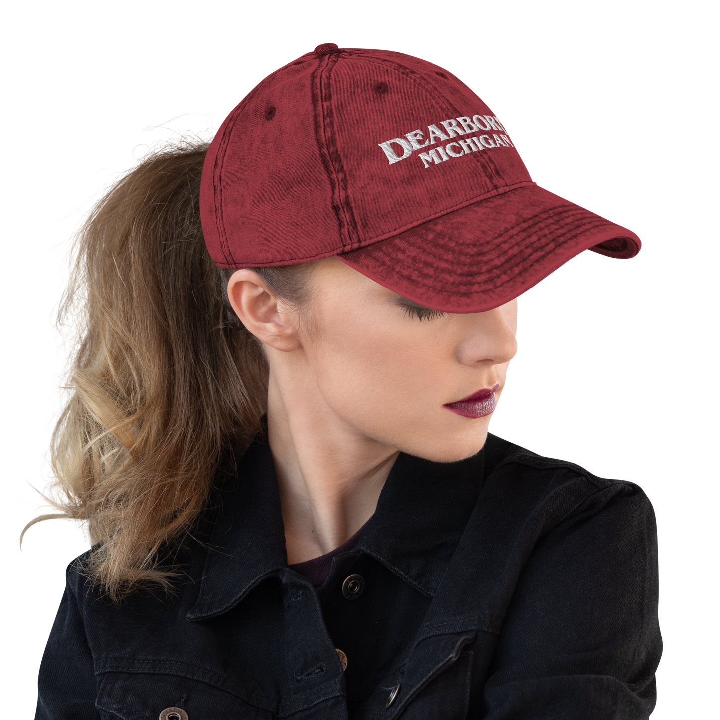 'Dearborn Michigan' Vintage Baseball Cap (1980s Drama Parody)