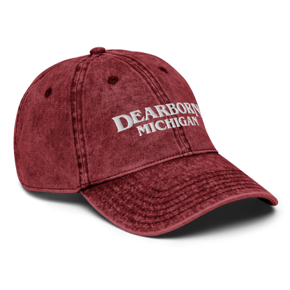 'Dearborn Michigan' Vintage Baseball Cap (1980s Drama Parody)