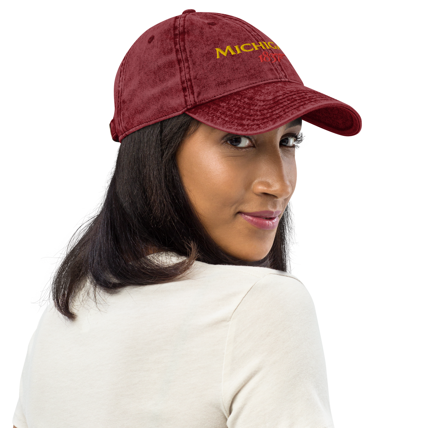 'Michigan EST. 1837' Vintage Baseball Cap (British Spy Parody)