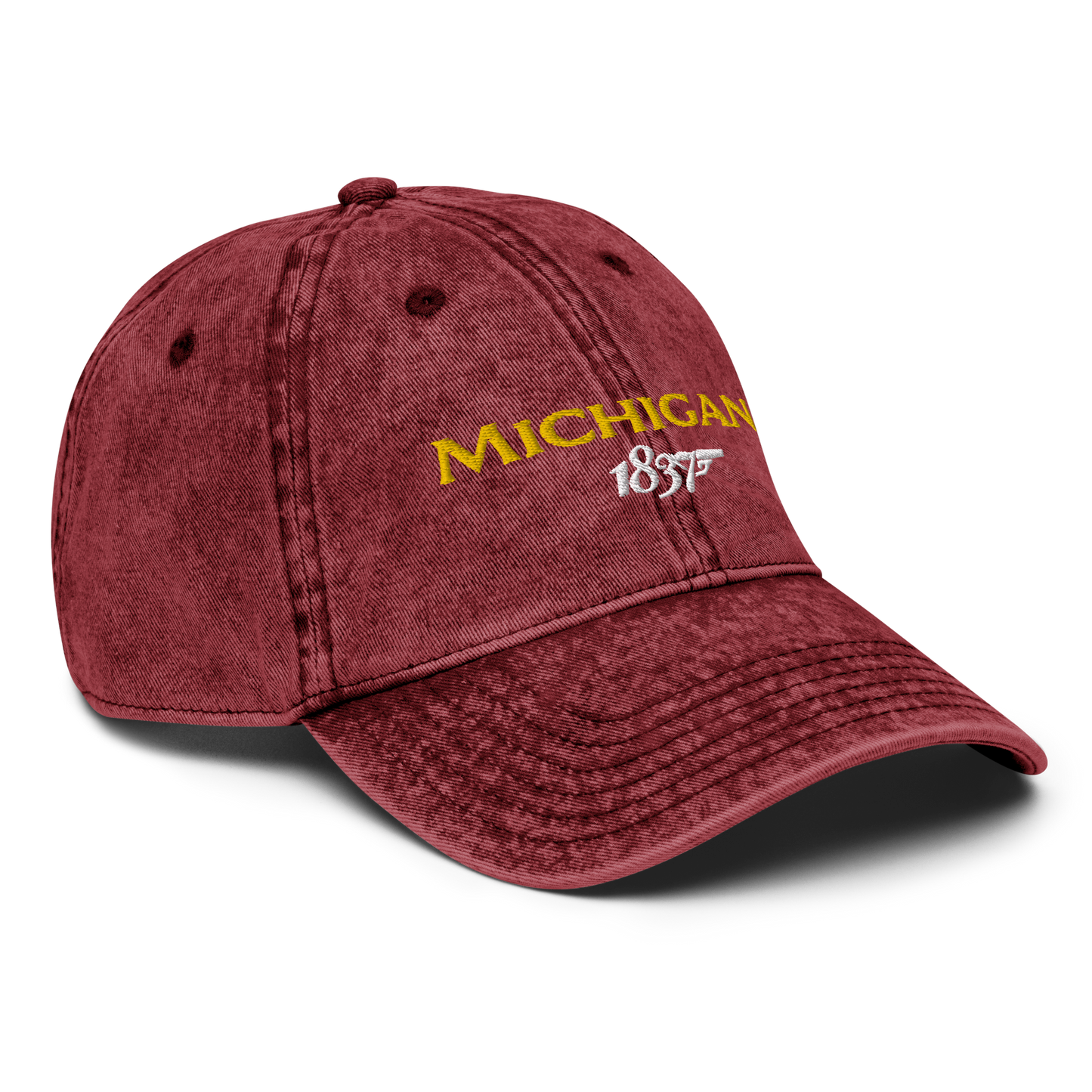 'Michigan EST. 1837' Vintage Baseball Cap (British Spy Parody)