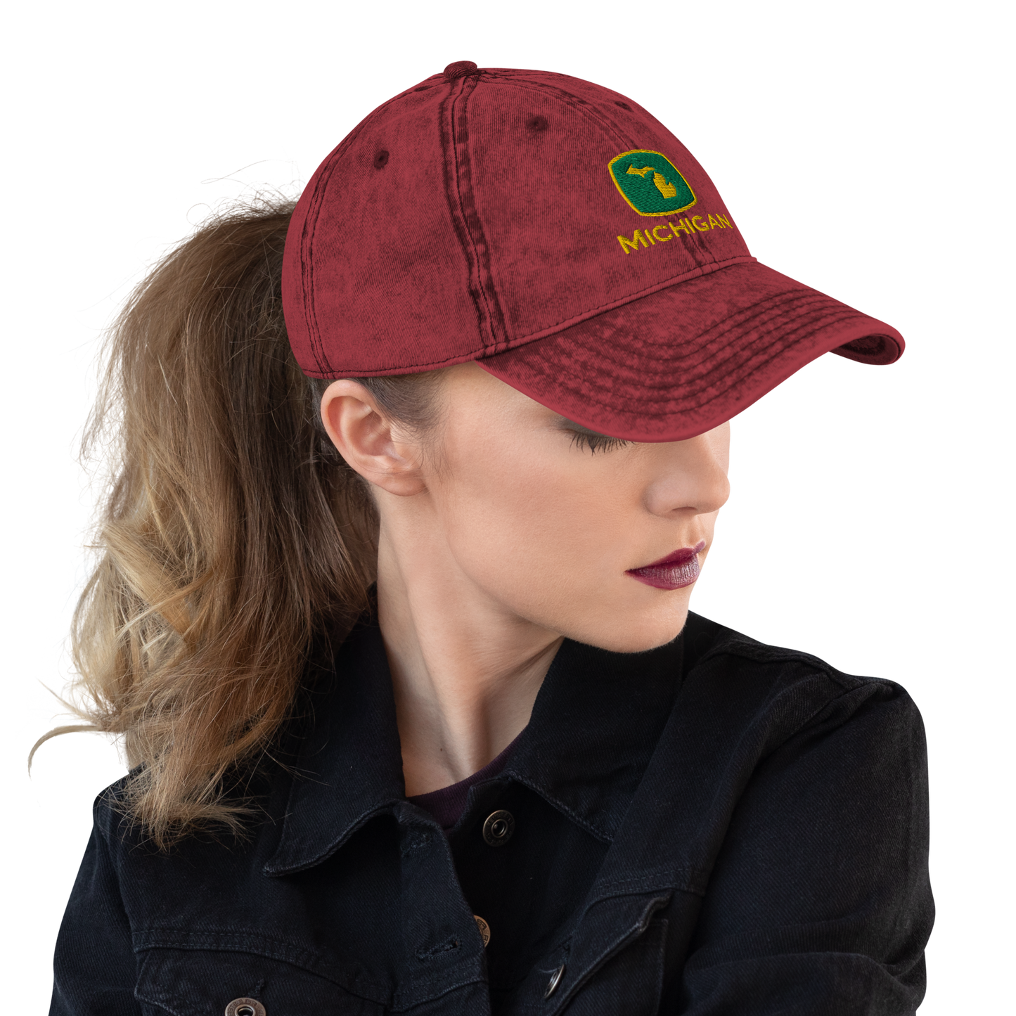 'Michigan' Vintage Baseball Cap (Tractor Parody)