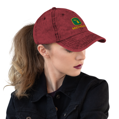 'Michigan' Vintage Baseball Cap (Tractor Parody)