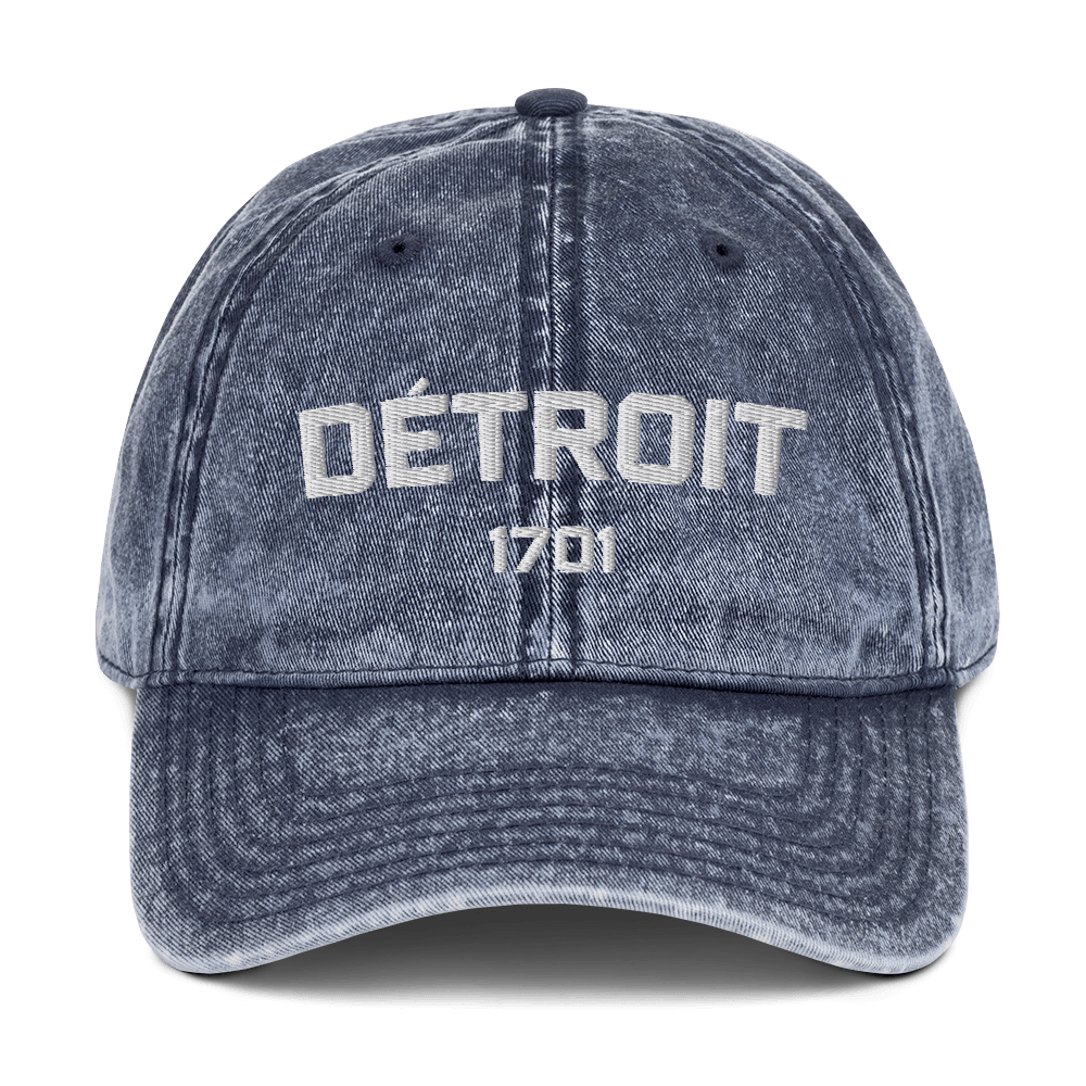 'Détroit 1701' Vintage Baseball Cap - Circumspice Michigan