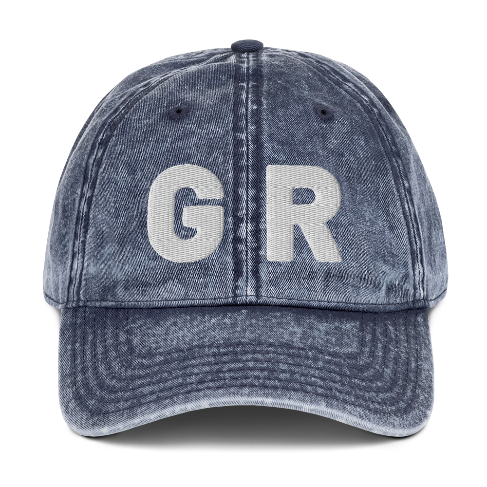 Grand Rapids 'GR' Vintage Baseball Cap (1940s Baseball Font) | White Embroidery