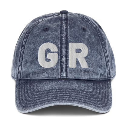 Grand Rapids 'GR' Vintage Baseball Cap (1940s Baseball Font) | White Embroidery