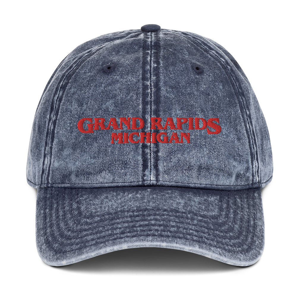 'Grand Rapids Michigan' Vintage Baseball Caps (1980s Drama Parody)