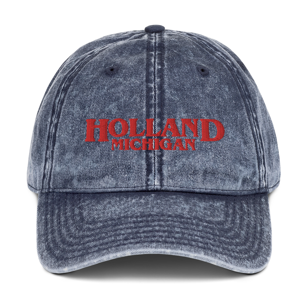 'Holland Michigan' Vintage Baseball Cap (1980s Drama Parody)