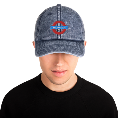 'Michigan' Vintage Baseball Cap (London Tube Parody)