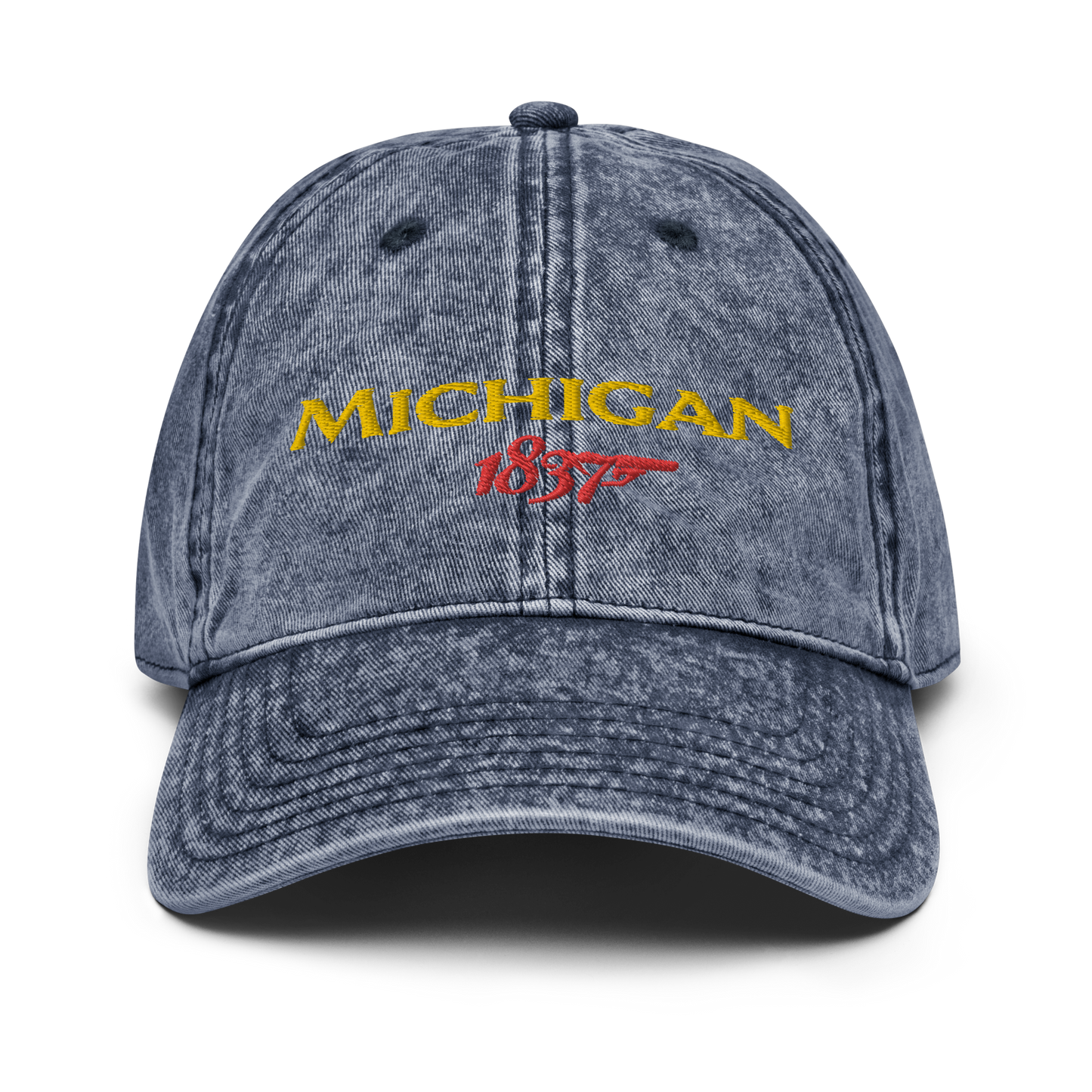 'Michigan EST. 1837' Vintage Baseball Cap (British Spy Parody)