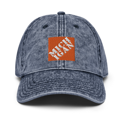 'Michigan' Vintage Baseball Cap (Construction Retail Parody)