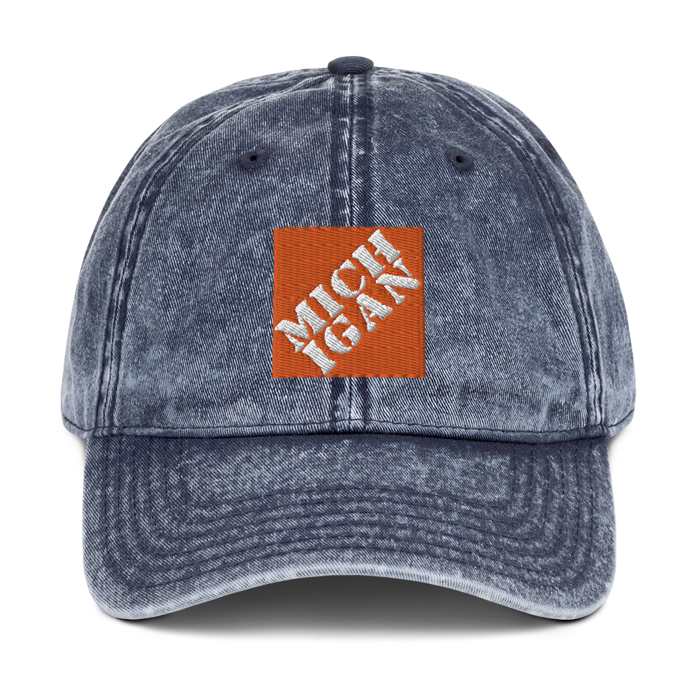 'Michigan' Vintage Baseball Cap (Construction Retail Parody)