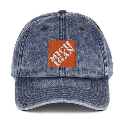 'Michigan' Vintage Baseball Cap (Construction Retail Parody)