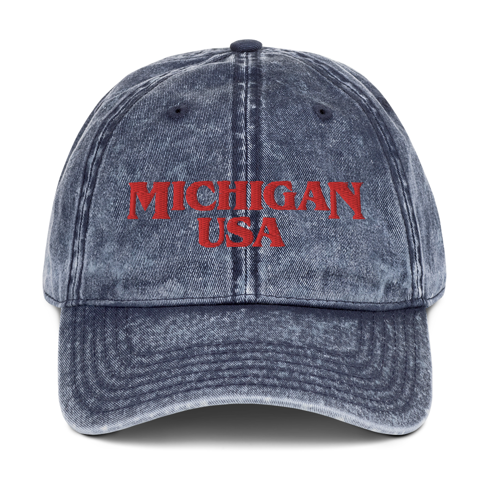 'Michigan USA' Vintage Baseball Cap (1980s Drama Parody)