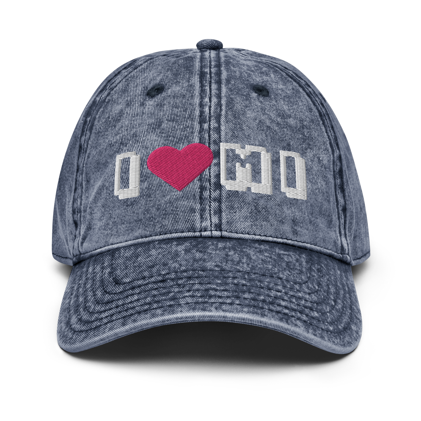 Michigan 'I ❤️ MI' Vintage Baseball Cap (Arcade Font)